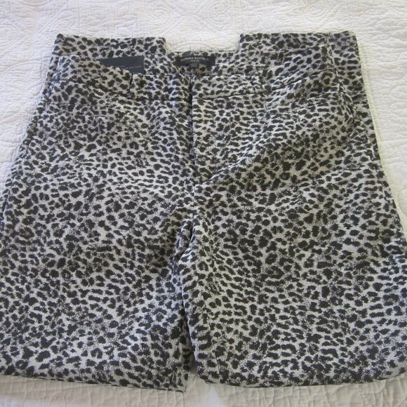 Banana Republic Pants Size 6S Mid Rise Sloan Leopard Print Metallic - Picture 6 of 9